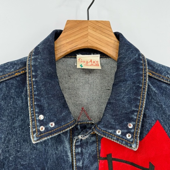 Vintage Jordache Denim Oversized Jacket Western Rodeo Ranch Custom Suede M - Picture 3 of 12